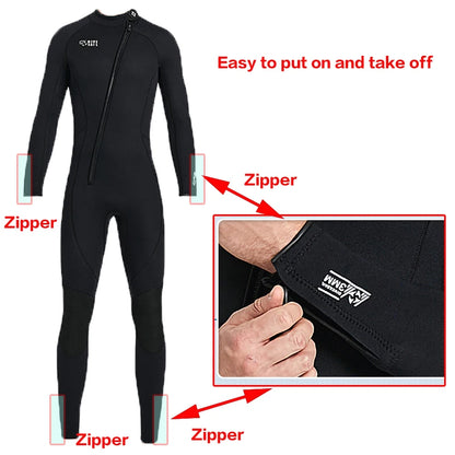 3MM Neoprene Wetsuit Front Zipper Men Kite Surf Diving Suit Women Kayak Swim Scuba Diving and Snorkeling Spearfishing Wetsuits