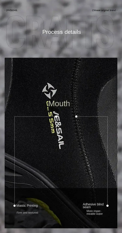 5MM Neoprene Dive Boots Surf Scuba Diving Swimming Shoes Windsurf Underwater Fishing Kitesurf Equipment Beach Shoes Snorkeling