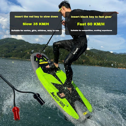High-Speed Carbon Fiber Electric Surfboard, Jet Power with Li-ion NMC Battery & New Control System, Ribbed KeelEPPforWaterSports