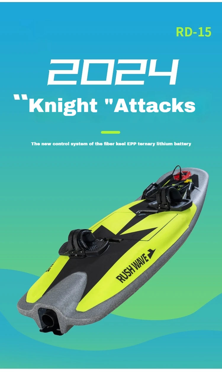 High-Speed Carbon Fiber Electric Surfboard, Jet Power with Li-ion NMC Battery & New Control System, Ribbed KeelEPPforWaterSports