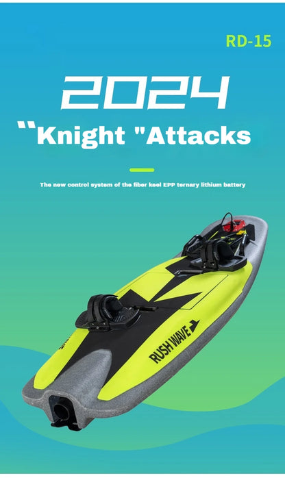 High-Speed Carbon Fiber Electric Surfboard, Jet Power with Li-ion NMC Battery & New Control System, Ribbed KeelEPPforWaterSports