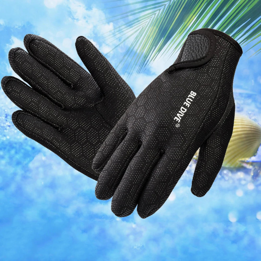 1.5mm Water Gloves Adults Women Men Five Finger Warm Wetsuit Winter Gloves Swimming Gloves for Scuba Diving Snorkeling Surfing