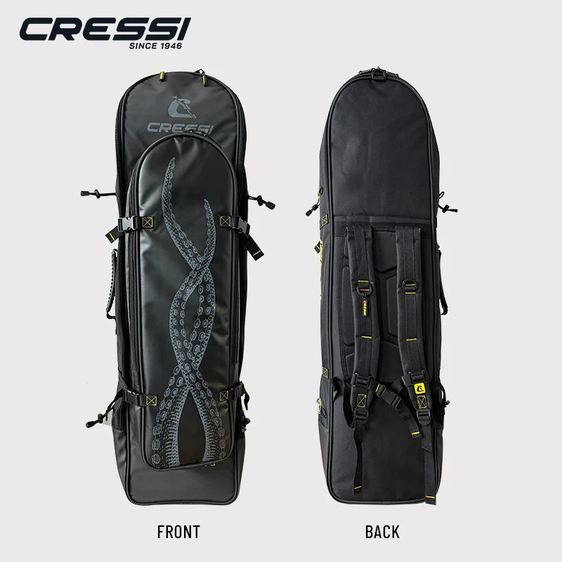 Cressi Fishing Freediving Fin Bag Backpack for Spearfishing Equipment Waterproof Scuba Long Blade Piovra