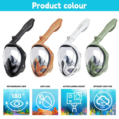 Professional Snorkeling Diving Mask Underwater Scuba Full Face Snorkel Mask Anti Fog Goggles for Kids Adult Swimming Equipment