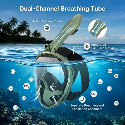 Professional Snorkeling Diving Mask Underwater Scuba Full Face Snorkel Mask Anti Fog Goggles for Kids Adult Swimming Equipment