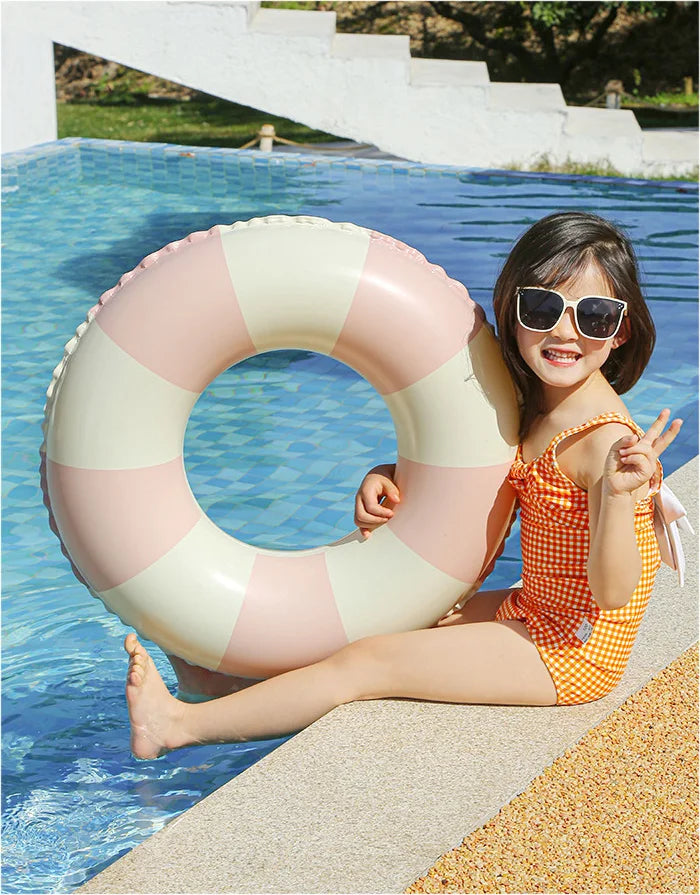 Kids Swimming Ring, PVC Inflatable Float - Striped Design for Boys & Girls, Pool & Beach Floating Donut, Summer Water Play