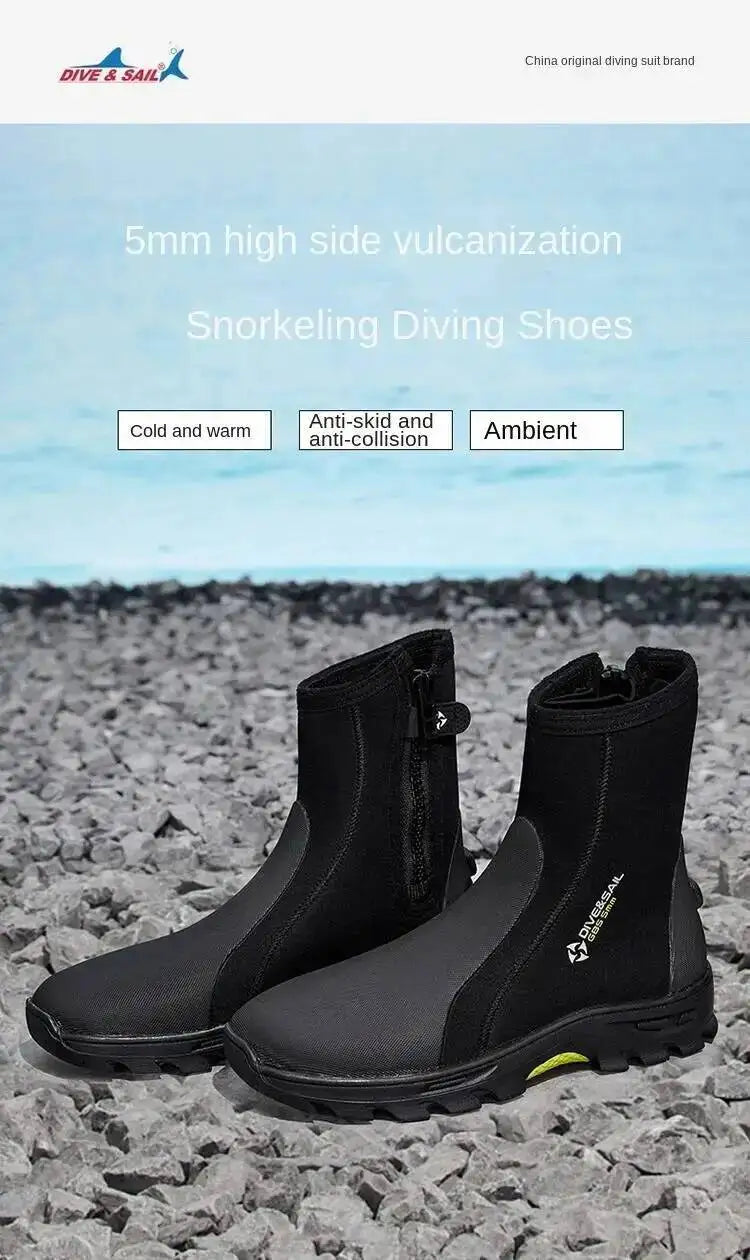 5MM Neoprene Dive Boots Surf Scuba Diving Swimming Shoes Windsurf Underwater Fishing Kitesurf Equipment Beach Shoes Snorkeling