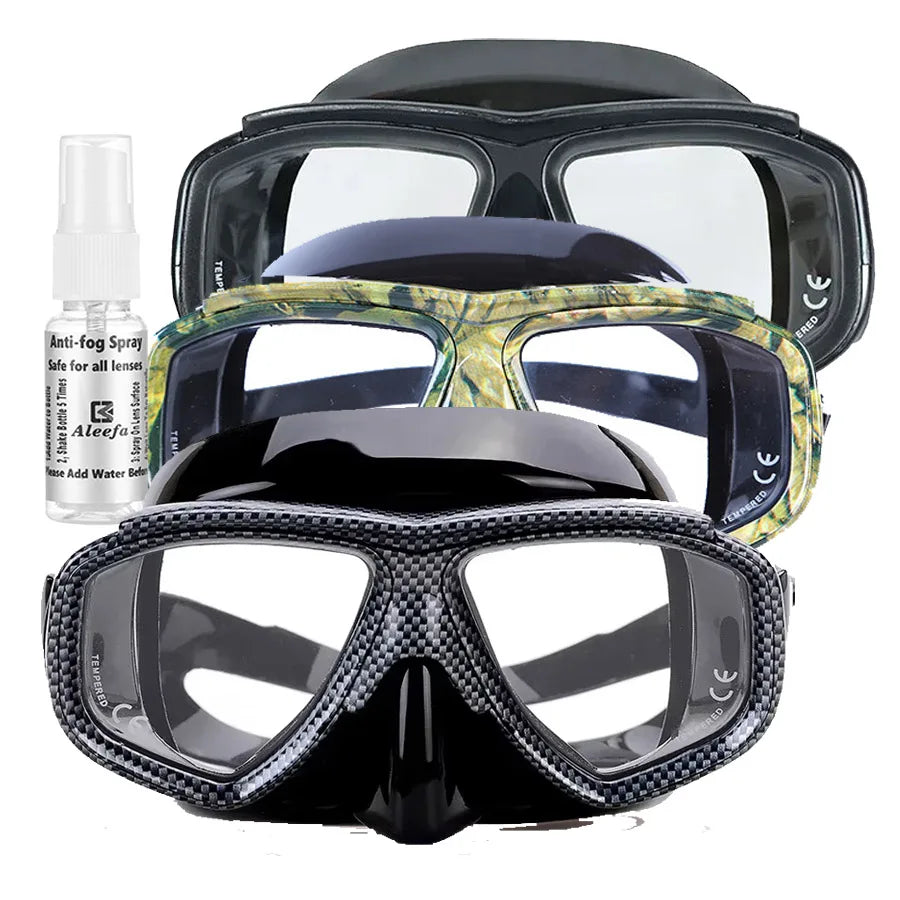 Customize Myopia Diving Mask Snakeskin Anti Fog for Spearfishing Gear Swimming Masks Googles Nearsighted Lenses Short-sighted