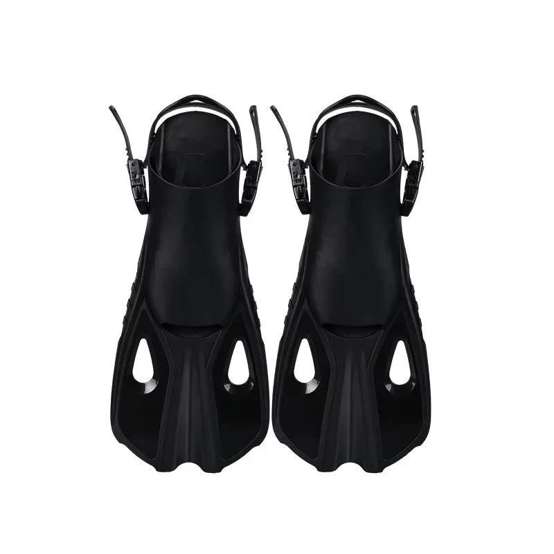 Snorkel Fins Swim Flippers Short Diving Frog Shoes Duck Webs Adjustable Silicone Travel Size Open Heel Adult Men Women Youth Kid