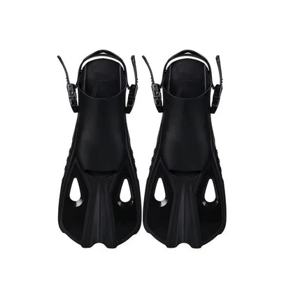 Snorkel Fins Swim Flippers Short Diving Frog Shoes Duck Webs Adjustable Silicone Travel Size Open Heel Adult Men Women Youth Kid