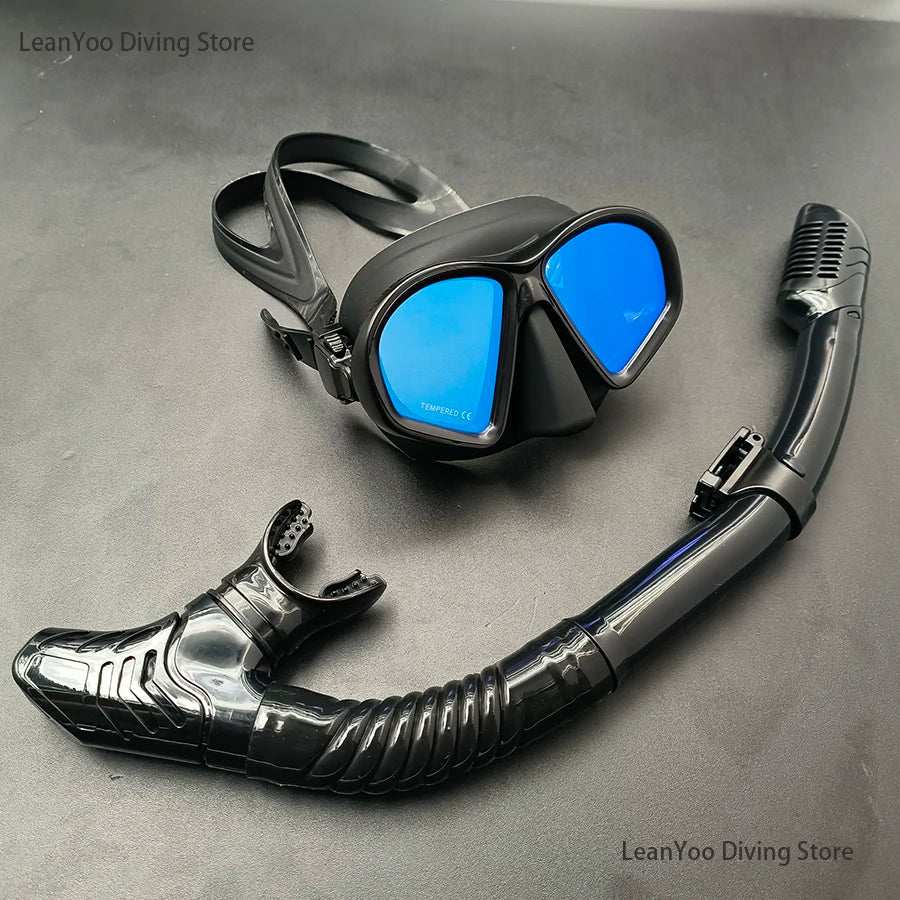 Premium Silicone Small Volume Free Diving Glasses Coloured Lens Low Capacity Mask Scuba Diving Tube Set for Snorkelling