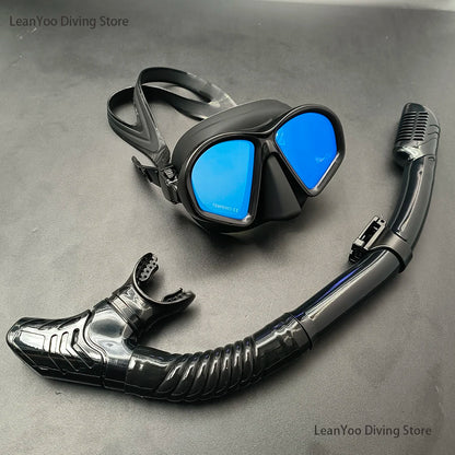 Premium Silicone Small Volume Free Diving Glasses Coloured Lens Low Capacity Mask Scuba Diving Tube Set for Snorkelling