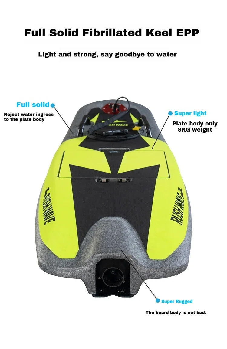 High-Speed Carbon Fiber Electric Surfboard, Jet Power with Li-ion NMC Battery & New Control System, Ribbed KeelEPPforWaterSports