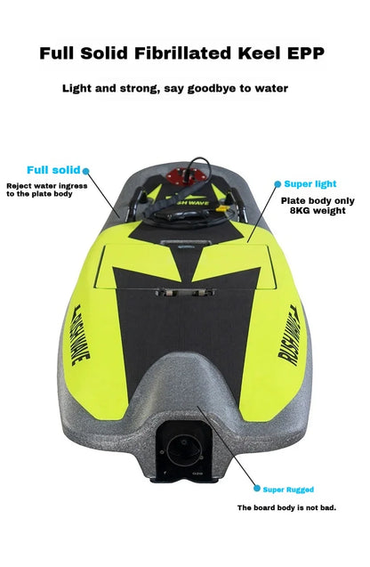 High-Speed Carbon Fiber Electric Surfboard, Jet Power with Li-ion NMC Battery & New Control System, Ribbed KeelEPPforWaterSports