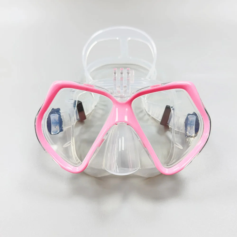 Diving Mask Swimming Goggles For GoPro Underwater Sports Camera Tempered Glass Professional Scuba Dry Snorkel Tube Adults Youth
