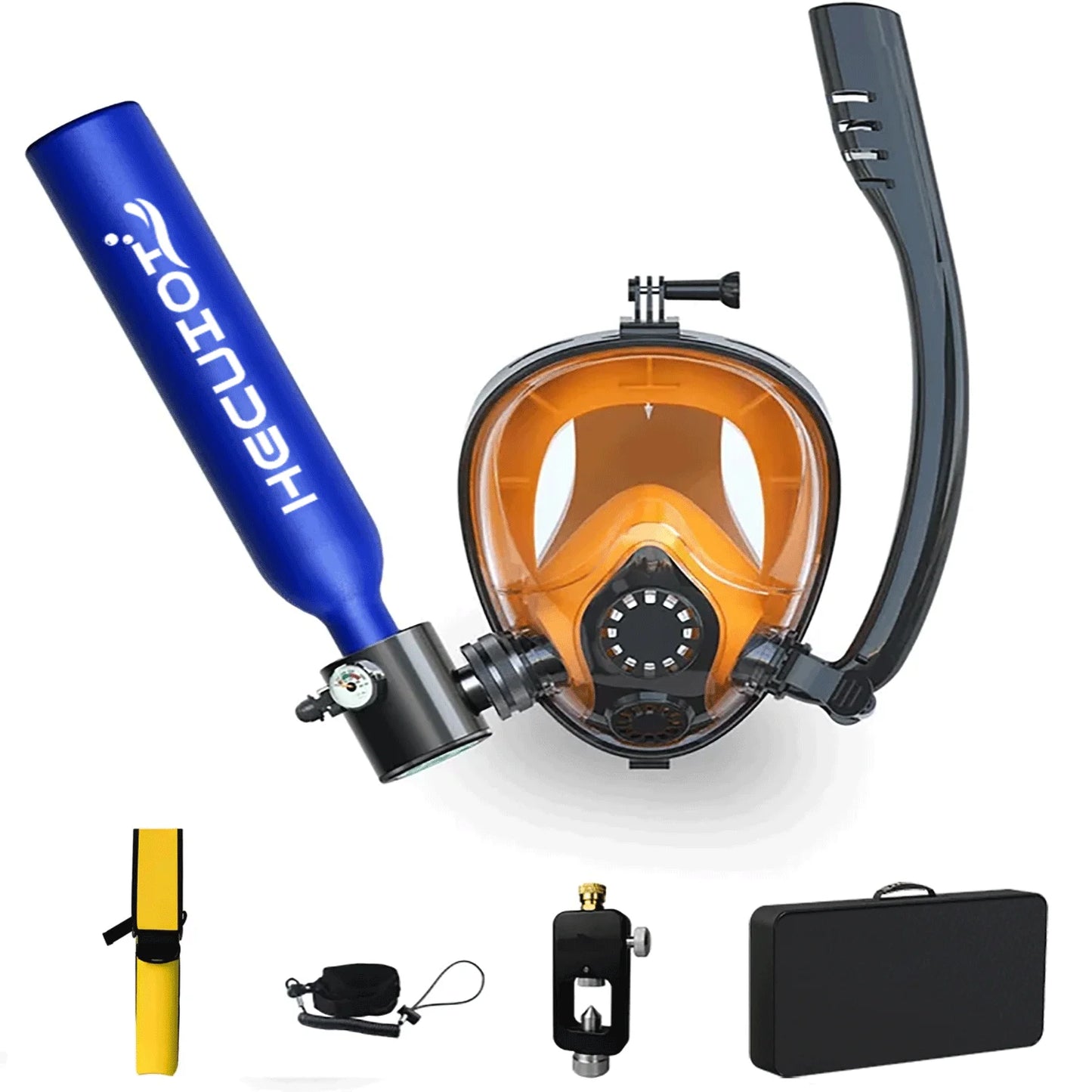 HECUIOI 0.5L Mini Scuba Tank, Diving Mask Snorkel Air Snorkeling Equipment Outdoor Oxygen Diving Tank Underwater Swimming