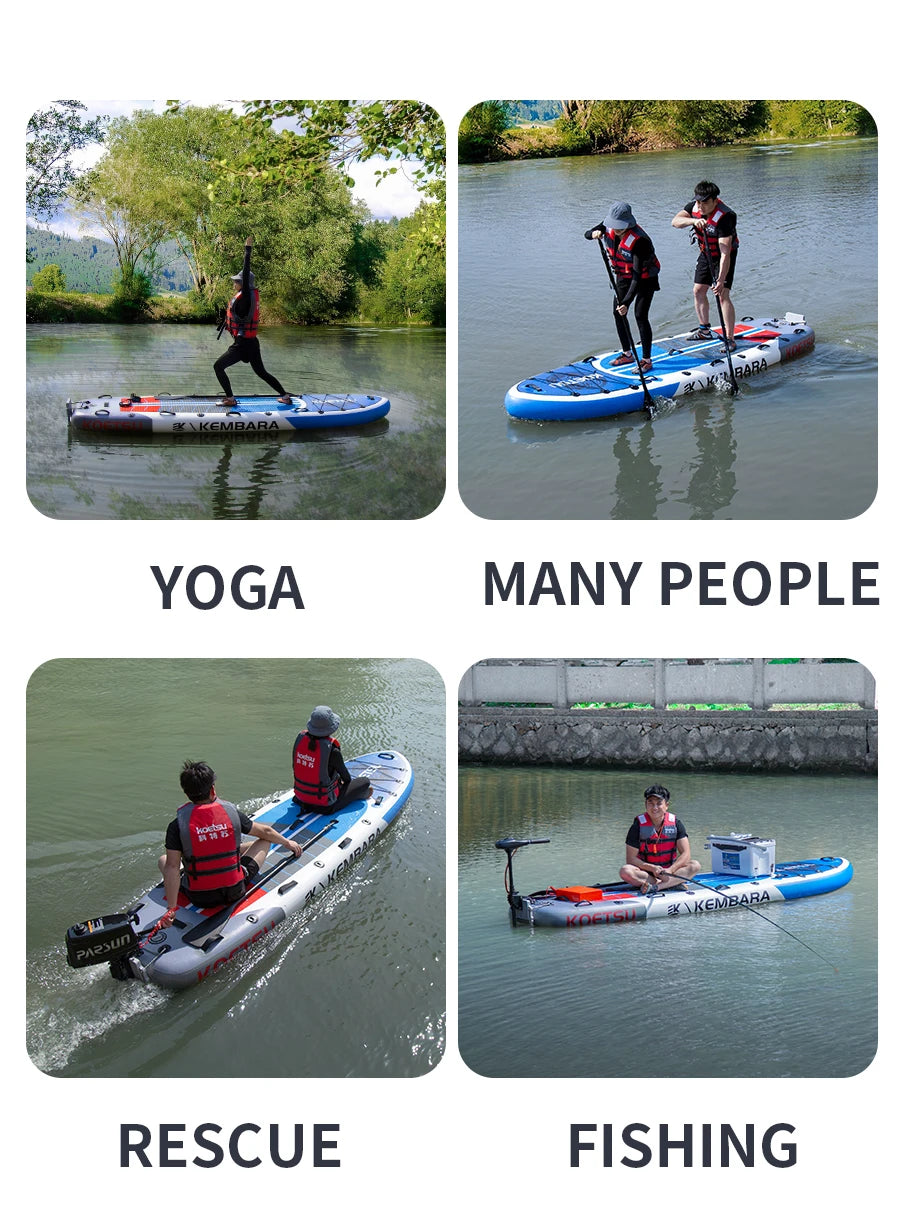 koetsu Wide Body Inflatable Stand Up Paddle Board SUP Board 3 to 5 people Padding Water Parents and Children PVC Wakeboard