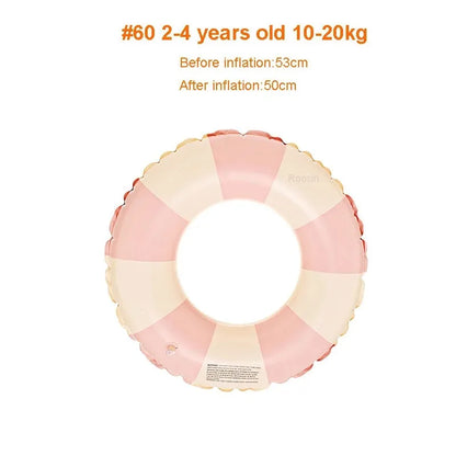 Kids Swimming Ring, PVC Inflatable Float - Striped Design for Boys & Girls, Pool & Beach Floating Donut, Summer Water Play