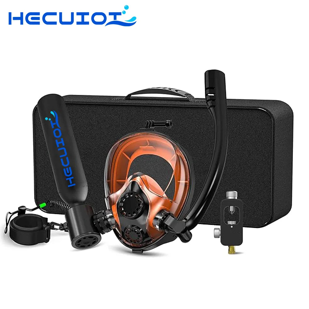 HECUIOI 0.5L Mini Scuba Tank, Diving Mask Snorkel Air Snorkeling Equipment Outdoor Oxygen Diving Tank Underwater Swimming