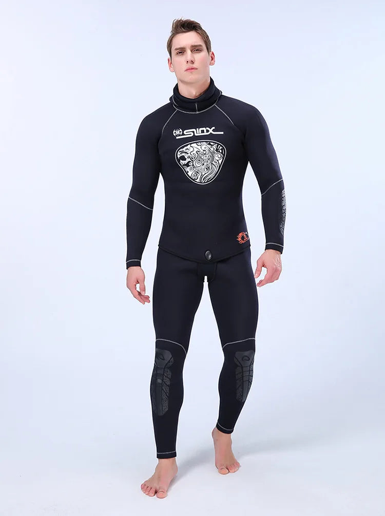 5MM Neoprene Wetsuit Men Tops Pants Diving Suit Equipment Underwater Fishing Spearfishing Kitesurf Swimwear Wetsuit Equipment