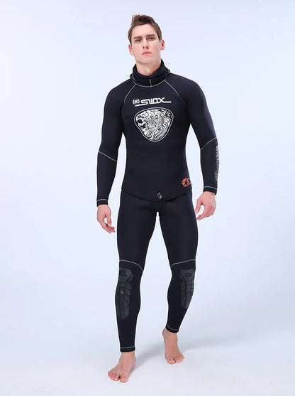 5MM Neoprene Wetsuit Men Tops Pants Diving Suit Equipment Underwater Fishing Spearfishing Kitesurf Swimwear Wetsuit Equipment