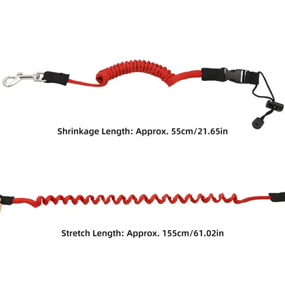 Kayak Paddle Safety Rope Spring Loaded Slip Cord Inflatable Paddleboard Kayak Surf Paddling Tie Down Paddle Holder Water Sports
