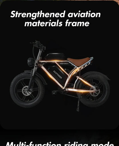 1000W Motor Electric bike 48V 55AH 20-inch Snow Tire Electric bicycle Outdoor adult Off-Road Bicycle Mountain Ebike