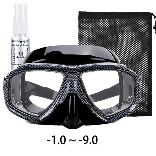 Myopia scuba diving Mask Snakeskin anti fog for spearfishing gear swimming masks googles nearsighted lenses short-sighted