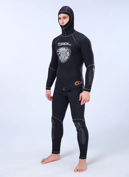 5MM Neoprene Wetsuit Men Tops Pants Diving Suit Equipment Underwater Fishing Spearfishing Kitesurf Swimwear Wetsuit Equipment