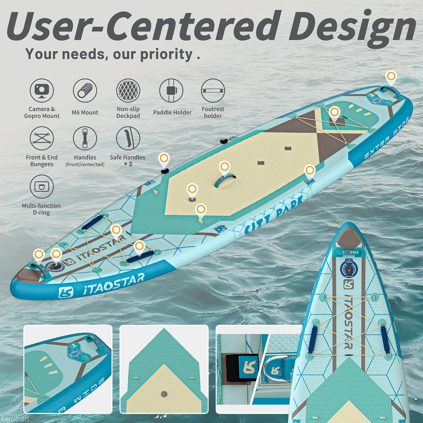 Hot sale Citypark C03B 12'x35"x6" Hot Seller 2024 Manufacture Paddle Surf  Paddleboard Stand up Paddle Board With Accessories