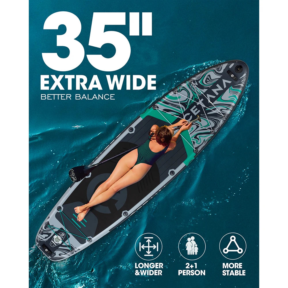 CETANA SUP Waterproof Inflatable Paddle Board 11'6'x35'x6' Standing Style Aquatic With Fishing Accessories SUB Board
