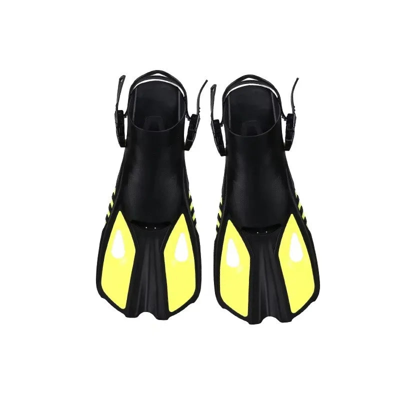 Snorkel Fins Swim Flippers Short Diving Frog Shoes Duck Webs Adjustable Silicone Travel Size Open Heel Adult Men Women Youth Kid