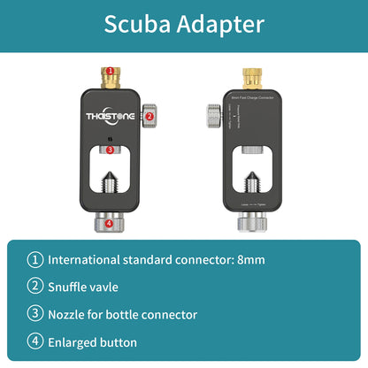 2PCS 1L Scuba Diving Tank Underwater Professional Oxygen Cylinder for Snorkeling 15-25 Minutes, 2 Diving Masks ,1 Scuba Adapter