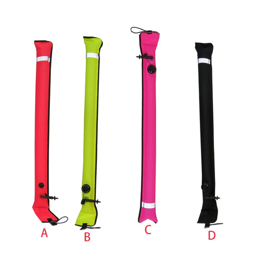 Scuba Diving Surface Marker Buoy Visibility Safety SMB with Valve Reflective Tape Floating Water Sports Equipment