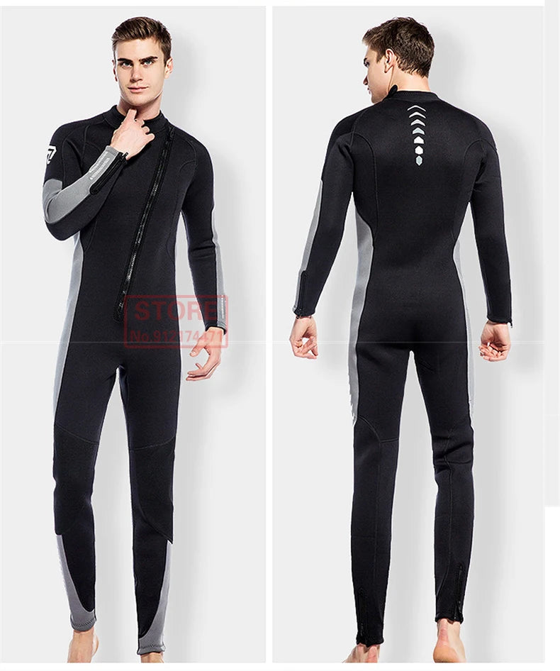 3MM Neoprene Wetsuit Front Zipper Men Kite Surf Diving Suit Women Kayak Swim Scuba Diving and Snorkeling Spearfishing Wetsuits