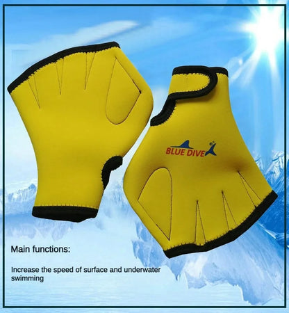 Aquatic Swimming Webbed Gloves Gloves Paddles Fit Traning Water Resistance Webbed Paddles for Swimming Diving