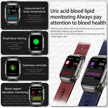 2026New Air Pump Airbag True Blood Pressure Smartwatch MultiDimensional Health Monitoring Micro Physical Examination Smart Watch