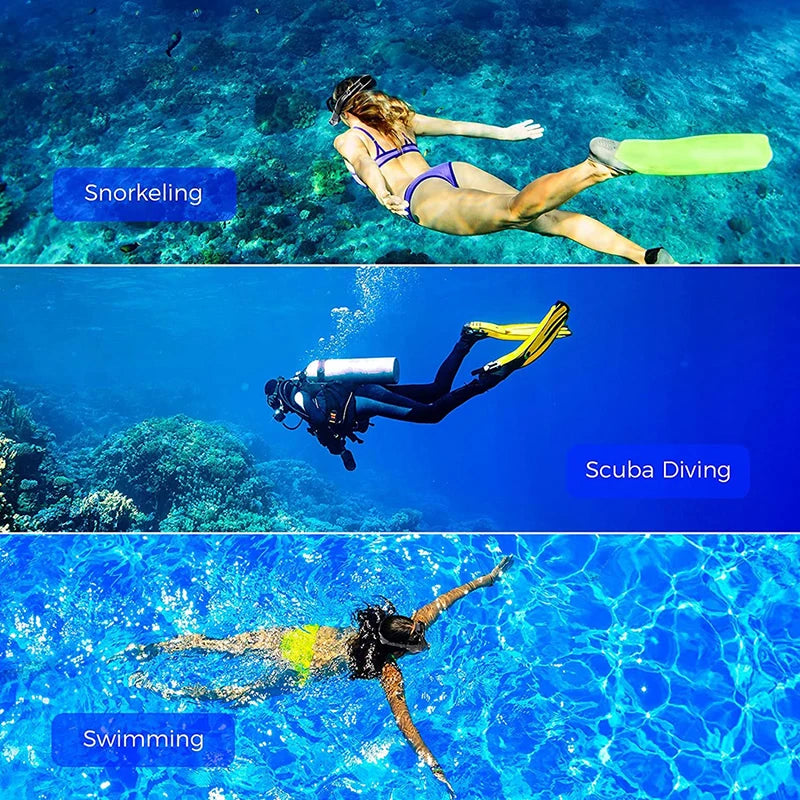 Large Frame Snorkeling Set, Anti Fog, HD Panoramic View, Aqua, Diving Goggles Adult, Underwater, Snorkel Mask With Go-Pro Mount