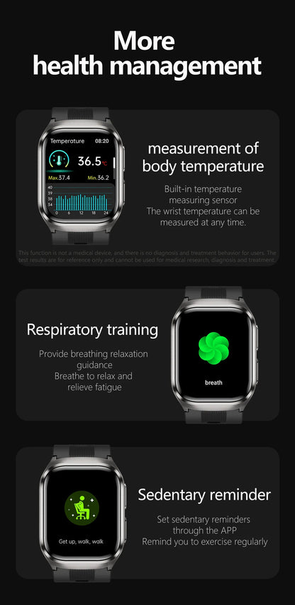 2026New Air Pump Airbag True Blood Pressure Smartwatch MultiDimensional Health Monitoring Micro Physical Examination Smart Watch