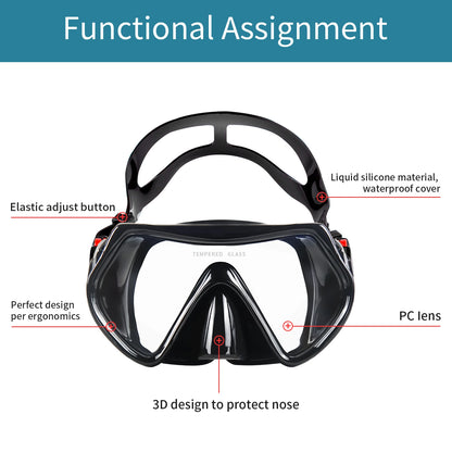 2PCS 1L Scuba Diving Tank Underwater Professional Oxygen Cylinder for Snorkeling 15-25 Minutes, 2 Diving Masks ,1 Scuba Adapter