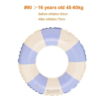 Kids Swimming Ring, PVC Inflatable Float - Striped Design for Boys & Girls, Pool & Beach Floating Donut, Summer Water Play