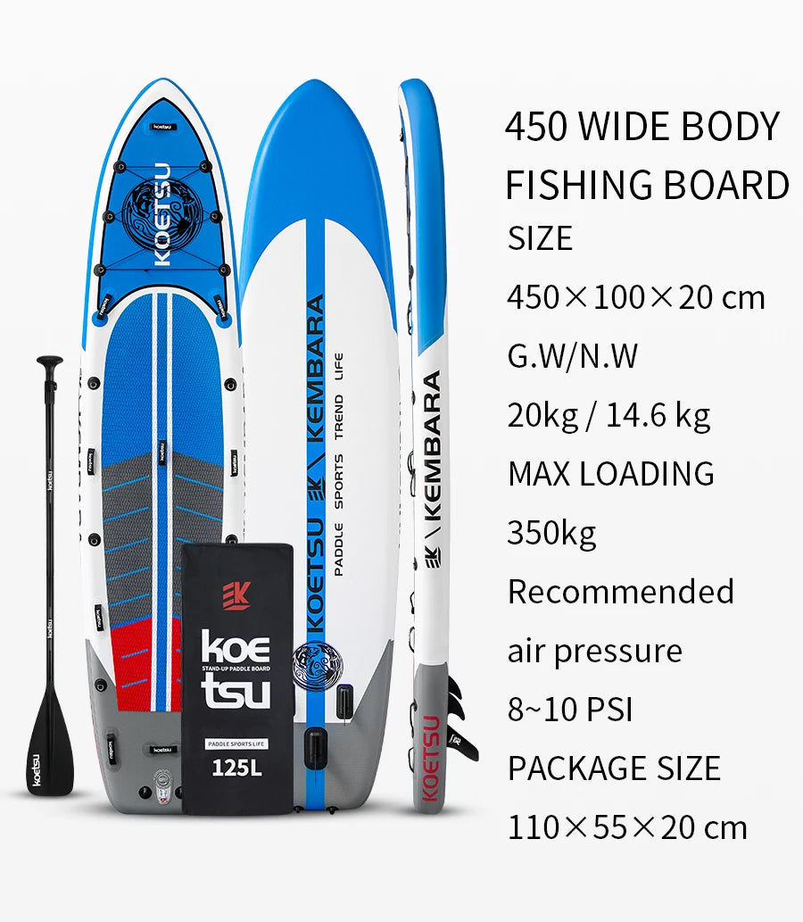 koetsu Wide Body Inflatable Stand Up Paddle Board SUP Board 3 to 5 people Padding Water Parents and Children PVC Wakeboard