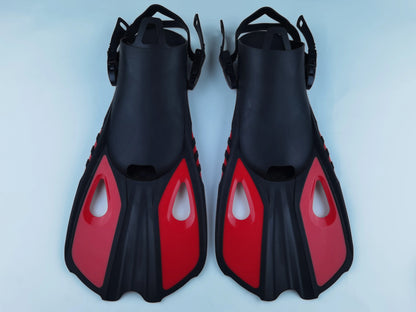 Snorkel Fins Swim Flippers Short Diving Frog Shoes Duck Webs Adjustable Silicone Travel Size Open Heel Adult Men Women Youth Kid