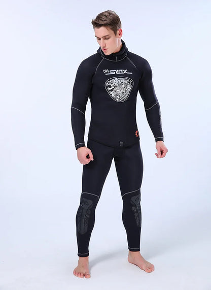 5MM Neoprene Wetsuit Men Tops Pants Diving Suit Equipment Underwater Fishing Spearfishing Kitesurf Swimwear Wetsuit Equipment