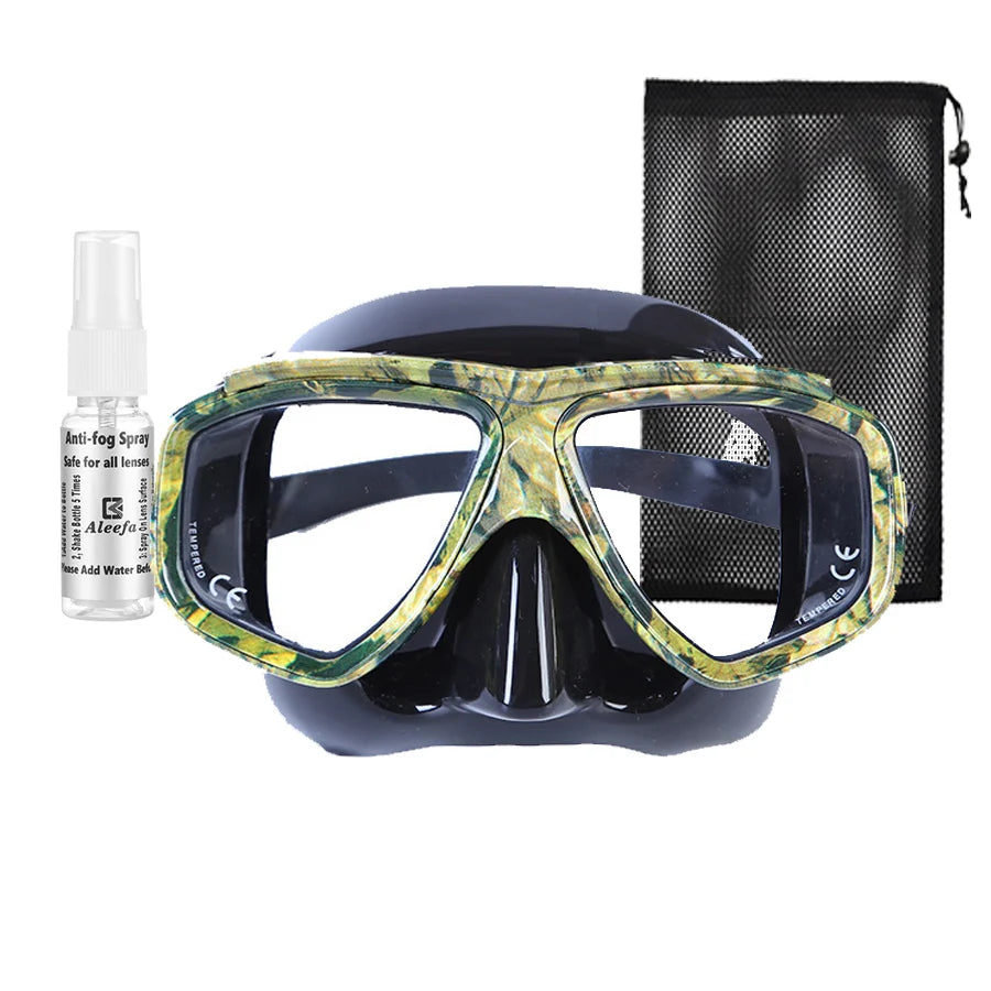 Customize Myopia Diving Mask Snakeskin Anti Fog for Spearfishing Gear Swimming Masks Googles Nearsighted Lenses Short-sighted