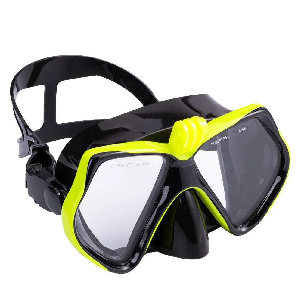 Diving Mask Swimming Goggles For GoPro Underwater Sports Camera Tempered Glass Professional Scuba Dry Snorkel Tube Adults Youth