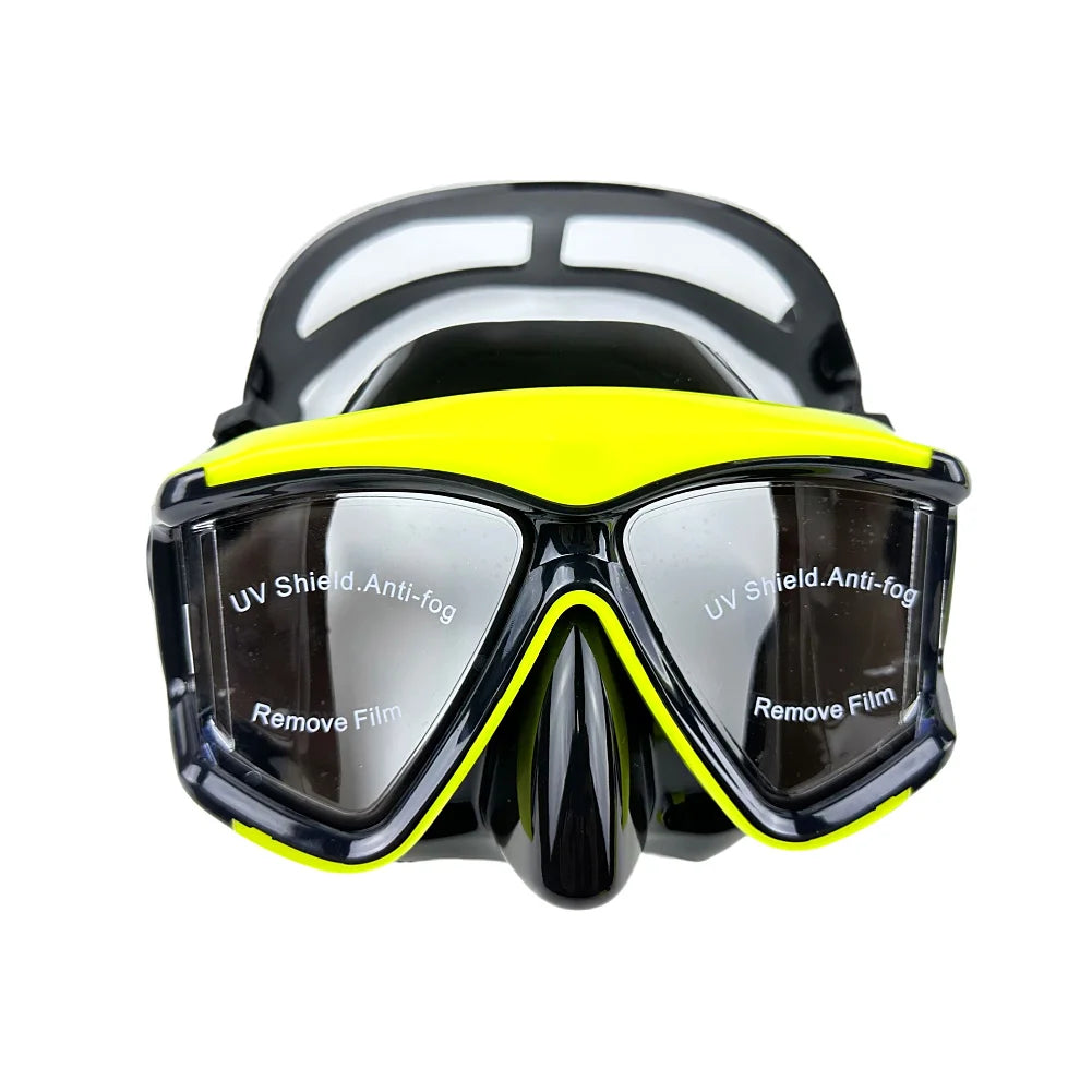 New adult silicone diving glasses professional snorkeling HD swimming tempered glass large frame mask