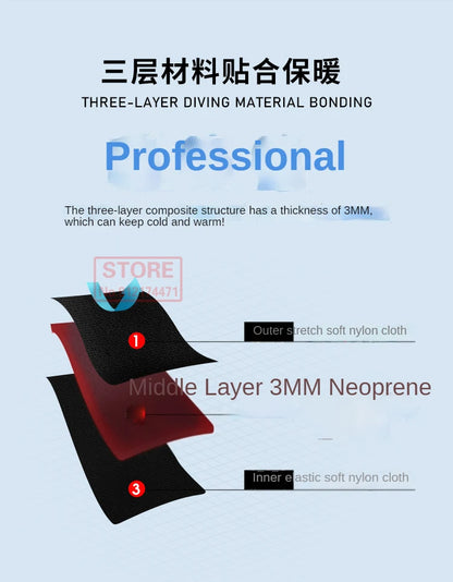 3MM Neoprene Wetsuit Front Zipper Men Kite Surf Diving Suit Women Kayak Swim Scuba Diving and Snorkeling Spearfishing Wetsuits