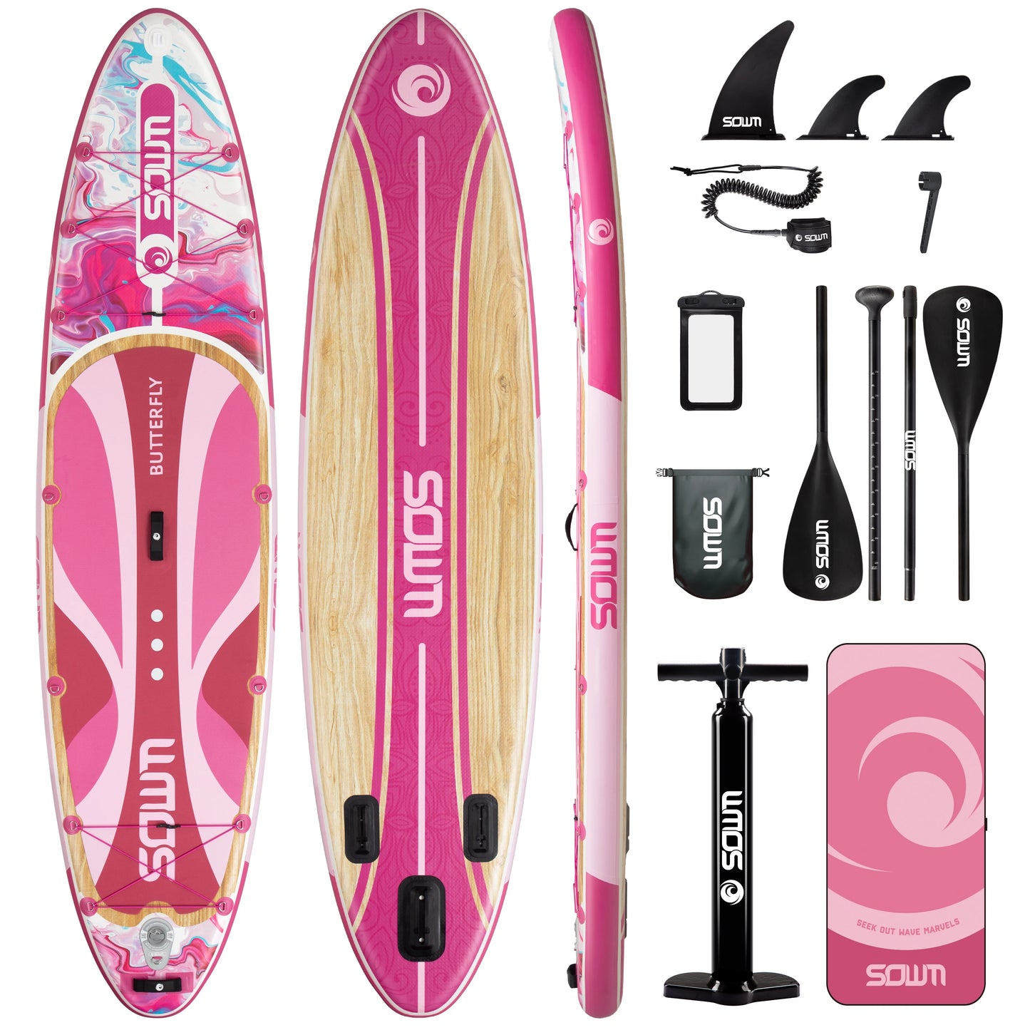 SOWM SUB Waterproof Inflatable Paddle Board 11''x34''x6''Adult Standing Style Aquatic  Yoga Fishing With Accessories SUP сапборд