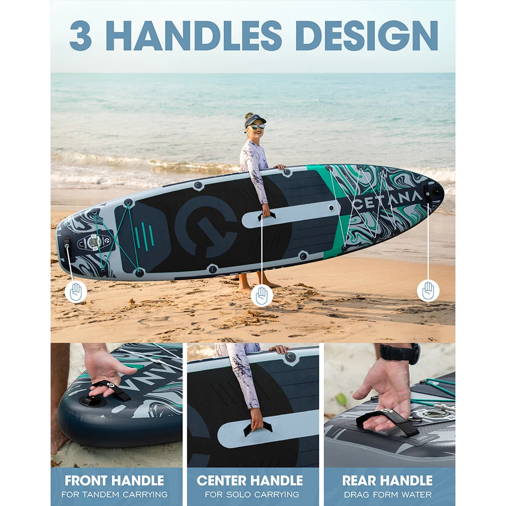 CETANA SUP Waterproof Inflatable Paddle Board 11'6'x35'x6' Standing Style Aquatic With Fishing Accessories SUB Board